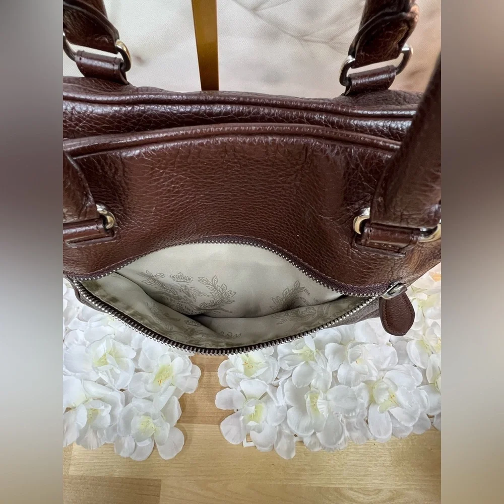 BRIGHTON MY FLAT IN LONDON BROKER COGNAC DOMED BOWLER STYLE HANDBAG - Picture 7 of 13